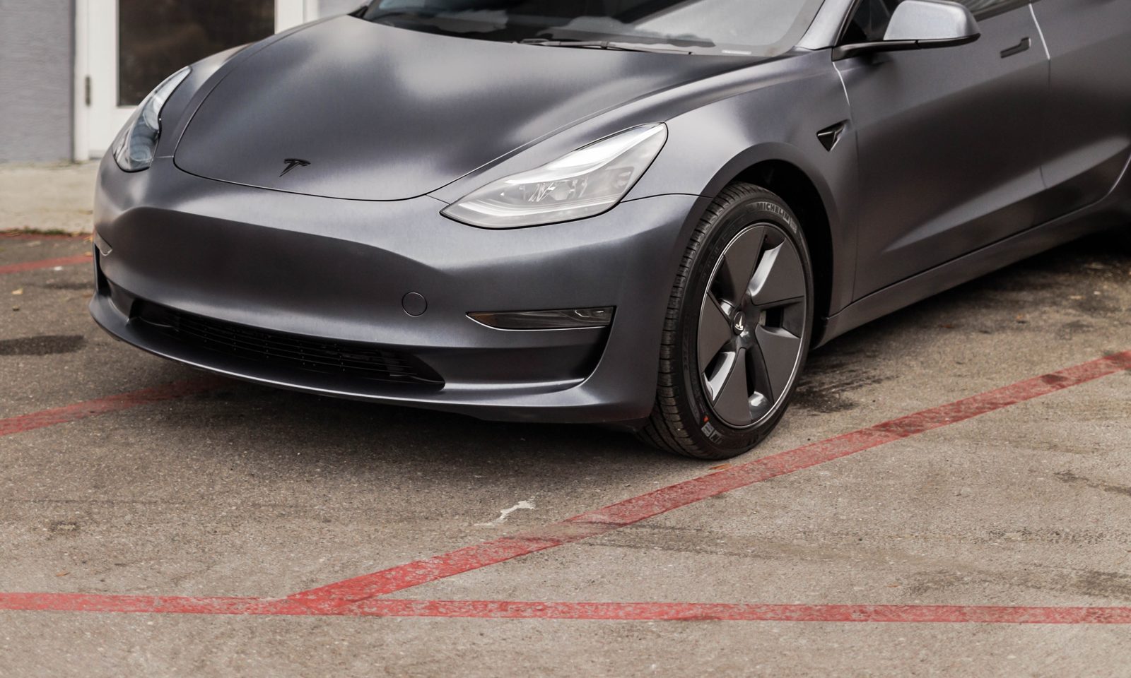 Tesla Model 3 interior detailed and pet hair removed in Towson